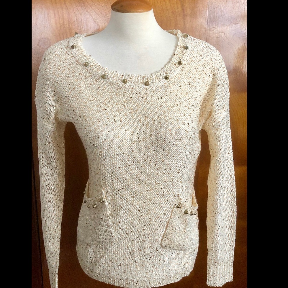 EMBELLISHED STUDDED SEQUIN SWEATER - Picture 4 of 5